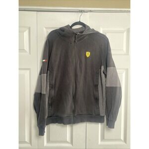 Ferrari Scuderia Puma Mens Large Black Gray Ferrari Full Zip Jacket